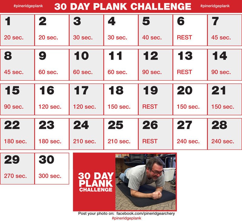 Get Ready for Hunting Season with the Pine Ridge Archery 30-Day Plank Challenge - Pine Ridge Archery