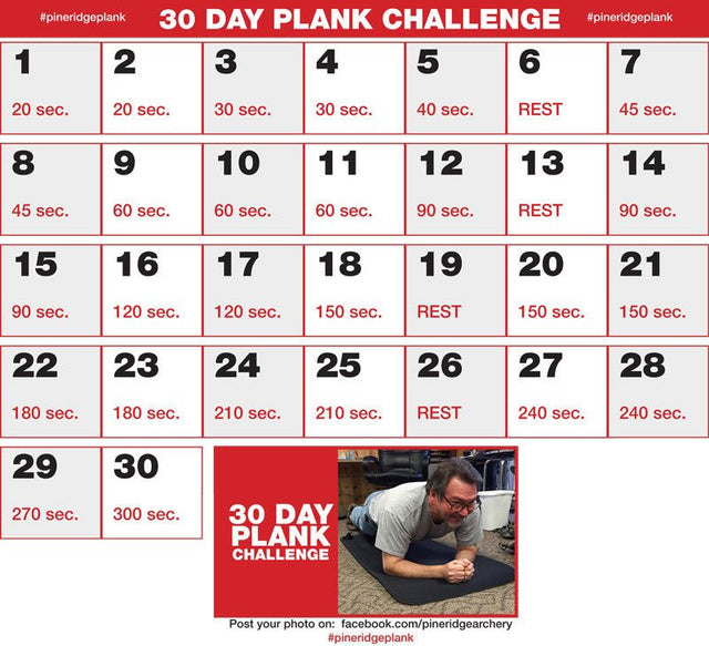 Get Ready for Hunting Season with the Pine Ridge Archery 30-Day Plank Challenge - Pine Ridge Archery
